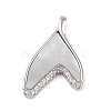 Brass Micro Pave Clear Cubic Zirconia Pendants KK-Q816-05P-01-1