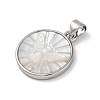 Natural White Shell Carved Moth Pendants KK-D537-04P-02-2