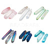 Olycraft 6 Sets 6 Colors Electroplated Natural Quartz Crystal Beads Strands G-OC0004-03-1