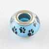 Large Hole Dog Paw Prints Pattern Resin European Beads OPDL-Q129-228A-1