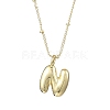 1Pc Initial Letter Brass Pendant Necklaces NJEW-YW0001-24N-1