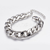 Men's 304 Stainless Steel Curb Chain Bracelets STAS-I075-49B-1