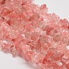 Cherry Quartz Glass Chip Beads Strands G-L269-41-1