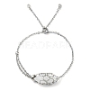 Natural Quartz Crystal Bullet Link Slider Bracelets BJEW-JB09901-05-1