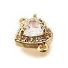 Brass Clear Cubic Zirconia Connector Charms KK-U065-08G-2