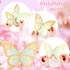 Coated Paper 3D Butterfly Display Decorations AJEW-WH0041-97-3