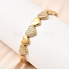 304 Stainless Steel Rhinestone Hinged Bangles for Women BJEW-B168-15G-1