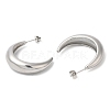 304 Stainless Steel Crecent Moon Stud Earrings EJEW-B026-05P-2