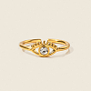Adjustable 304 Stainless Steel with Cubic Zirconia Cuff Open Rings for Women DT5559-4