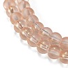 Frosted Transparent Glass Bead Strands GLAA-P065-6mm-05-4