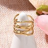 304 Stainless Steel Multilayer Open Cuff Rings for Women LS-RJEW-Z077-01G-02-2