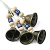 Iron Witch Bells for Door Knob Protection HJEW-JM02186-4