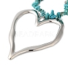 Boho Dyed Synthetic Turquoise Chip & Plastic Pearl Multi Layered Necklaces LS-NJEW-U006-04B-P-3