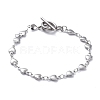 Tarnish Resistant 304 Stainless Steel Heart Link Chain Bracelets BJEW-JB05615-1