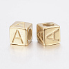 304 Stainless Steel Large Hole Letter European Beads X-STAS-H428-01G-A-2
