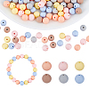 HOBBIESAY 120Pcs 6 Colors Food Grade Eco-Friendly Silicone Beads SIL-HY0001-15-1