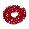 Electroplate Opaque Solid Color Glass Beads Strands EGLA-A044-P8mm-L15-2