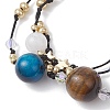 Natural White Jadee & Grade AB Tiger Eye & Tiger Eye & Nylon Thread Adjustable Multi-strand Bracelets BJEW-MZ00238-03-3