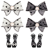 4Pcs 2 Style Heart Pattern Organza Bowknot Shoe Decorations DIY-FH0005-76-1