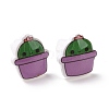 Acrylic Cute Plants Stud Earrings with Plastic Pins for Women EJEW-F293-01D-1