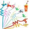 Gorgecraft 8Pcs 8 Colors PET Spiral Drinking Straws AJEW-GF0006-15-1