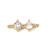 Brass Pave Clear Cubic Zirconia Connector Charms CU-CBA3D76-02G-1