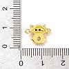 Real 18K Gold Plated Brass Pave Clear Cubic Zirconia Connector Charms KK-L209-059G-01-3