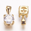 Brass Cubic Zirconia Charms X-KK-P075-25G-2