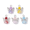 Natural Dyed Malaysia Jade & Glass Pendants PALLOY-JF02661-04-S-1