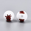 Christmas Printed Opaque Acrylic Round Beads OACR-T029-08B-3