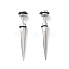 304 Stainless Steel Ear Taper Stretcher with Rubber LS-EJEW-F312-10P-1