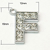 Alloy Letter Pendants X-RB-C1416-F-1