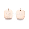 Ion Plating(IP) 304 Stainless Steel Pendants STAS-T060-33B-RG-1