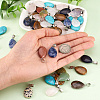 50Pcs Natural & Synthetic Mixed Gemstone Pendants G-TA0001-47-5