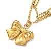 304 Stainless Steel Bowknot Pendant Necklaces LS-NJEW-L182-001G-07-6