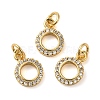 Brass Micro Pave Cubic Zirconia Pendants KK-E048-06G-2