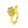 Clear Cubic Zirconia Flower Clip on Nose Rings AJEW-F059-10G-1