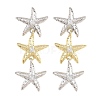 Brass Micro Pave Cubic Zirconia Dangle Stud Earrings EJEW-G471-29B-PG-4