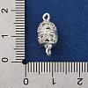 Brass Micro Pave Clear Cubic Zirconia Hollow Oval Connector Charms KK-A230-05B-S-3