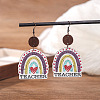 Teachers' Day Printed Wooden Dangle Earrings for Teachers FS-WG20E88-02-1