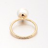 Brass Acrylic Pearl Finger Rings for Wedding Jewelry LS-RJEW-J061-RG-3