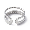 304 Stainless Steel Open Cuff Ring Finding RJEW-C046-08P-3