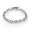 304 Stainless Steel Cable Chain Bracelets X-BJEW-G618-04P-1