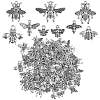 90 Pieces Bee Alloy Charm Pendant Mixed Honey Bee Charm Antique Alloy Insect Charm for Jewelry Making Crafts JX209A-1
