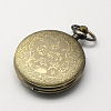 Vintage Flat Round Zinc Alloy Quartz Watch Heads for Pocket Watch Pendant Necklace Making WACH-R005-M01-3