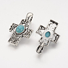 Alloy Synthetic Turquoise Pendants PALLOY-P139-01AS-2