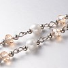 Handmade Faceted Rondelle Glass Beads Chains for Necklaces Bracelets Making X-AJEW-JB00122-04-1