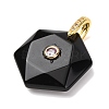 Natural Obsidian Faceted Pendants G-B188-03G-01-2