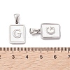 304 Stainless Steel Pave Shell Pendants STAS-G327-01P-G-3