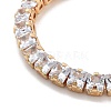 Brass Pave Clear Cubic Zirconia Square Box Chain Slider Bracelets BJEW-B094-10B-G-2